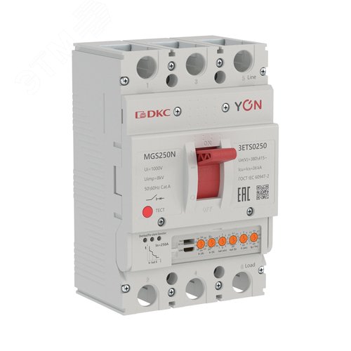 Выключатель автоматический YON max MGS250N 3P 100-250А 36кА с электронным расцепителем ETS - фото 1