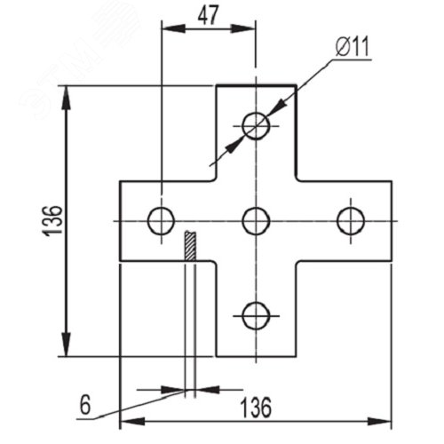 Пластина соединитель X-образный горячеоцинкованный - фото 2