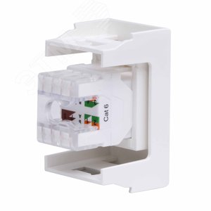 Компьютерная розетка RJ-45, кат. 6, 8P8C, Viva, белая, 1 модуль - фото 3