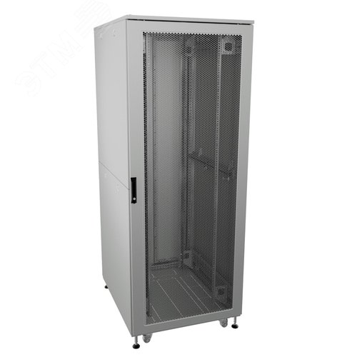 Шкаф напольный разобранный 19'' IT-CQE-N 32U 600x800 мм, крыша с вырубкой, дверь перф. и перф., одинарные боковые панели, серый RAL7035 - фото 1