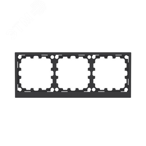 Рамка 3 поста IP44, KANT, черный уголь - фото 1