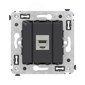 Изображение товара Avanti Компьютерная розетка RJ-45 без шторки в стену, кат.5e одинарная экранированная, Черный матовый (шт)