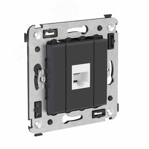 Avanti Телефонная розетка RJ-12 без шторки в стену одинарная, Черный матовый - фото 2