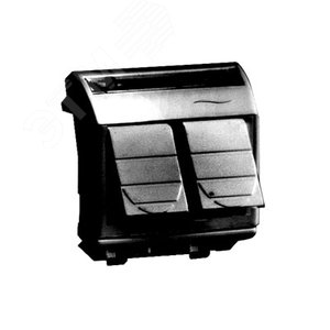 Изображение товара Розетка компьютерная двойная RJ45 категория 6 экран Brava черная 2 модуля (шт)