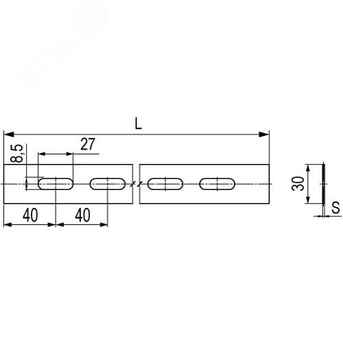 Полоса перфорированная 30x1000 мм, 1,5 мм цинк-ламель - фото 2