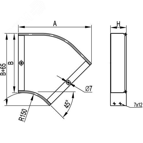 Угол CPO 45 горизонтальный 45 градусов 400х50 в комплекте крепежные элементы соединительные пластины - фото 2