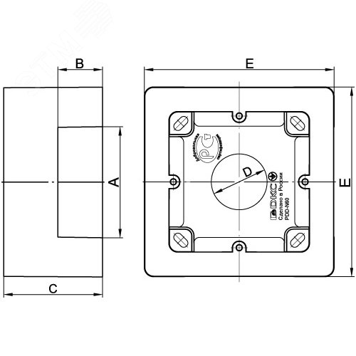 Коробка установочная PDD-N 60 универсальная на 2 модуля - фото 5