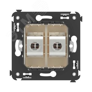Avanti Компьютерная розетка RJ-45 без шторки в    стену кат.5e двойная экранированная Ванильная     дымка - фото 4