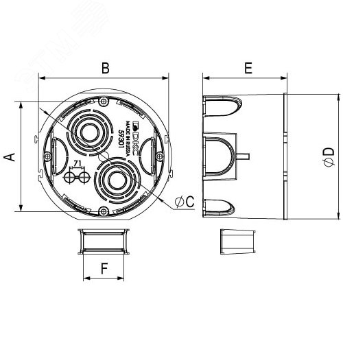 Avanti Подрозеточная коробка для сплошных стен - фото 5