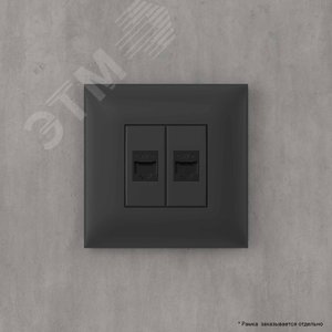 Avanti Компьютерная розетка RJ-45 без шторки в стену, кат.6 двойная,  Черный матовый - фото 5