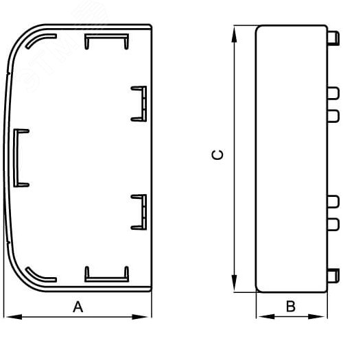 Заглушка для кабель-канала 90х25 мм LM торцевая In-liner FRONT - фото 2