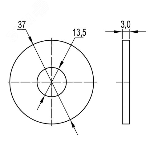 Шайба белая М12 кузовная DIN9021 INOX - фото 2