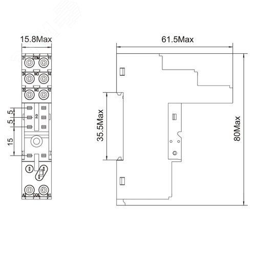 Колодка с винтовыми клеммами для реле IRM - фото 5