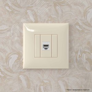 Avanti Компьютерная розетка RJ-45 без шторки в стену, кат.6А одинарная,  Ванильная дымка - фото 5