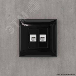 Avanti Телефонная розетка RJ-12 без шторки в стенудвойная Черный квадрат - фото 5