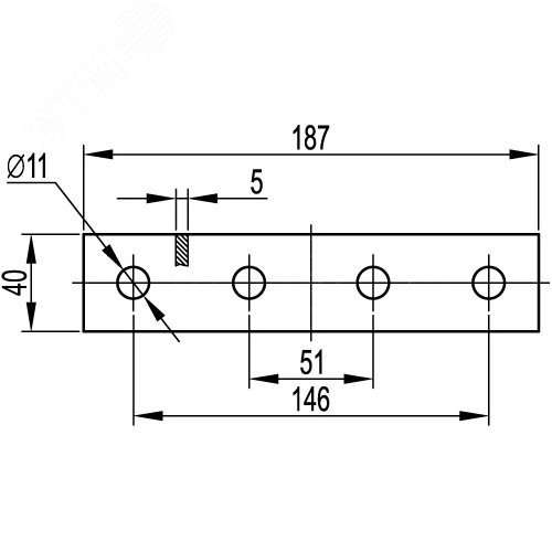 Пластина соединительная 190 мм 4 отверстия горячеоцинкованная - фото 2