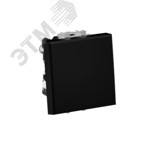 Avanti Выключатель двухполюсный одноклавишный модульный, , Черный матовый, 2 модуля