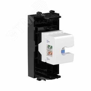 Avanti Компьютерная розетка RJ-45 без шторки модульная, кат.6,  Черный квадрат, 1 модуль - фото 3