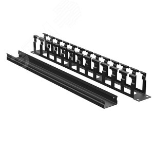 Органайзер кабельный с крышкой и отверстиями 1U, глубина 60 мм, для 19'' IT-корпусов ДКС серии STI/CQE, RAL9005 - фото 2