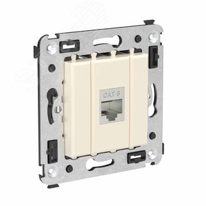 Avanti Компьютерная розетка RJ-45 без шторки в стену, кат.6 одинарная экранированная,  Ванильная дымка - фото 2