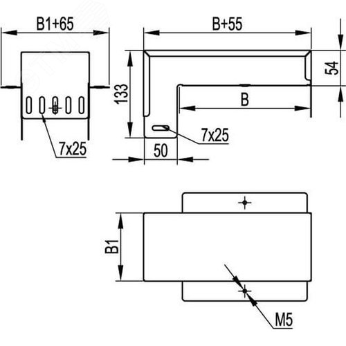 Ответвитель-крышка Т-образный вертикальный вниз DDS 200/100 в комплекте крепежные элементы соединительные пластины - фото 5