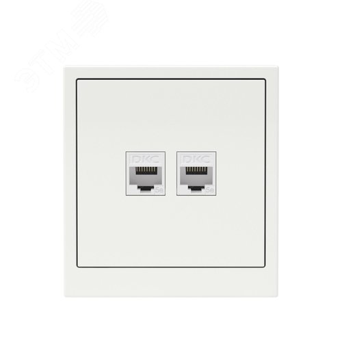Компьютерная розетка RJ-45 без шторки, кат.5е двойная, KANT, белая магнолия - фото 6