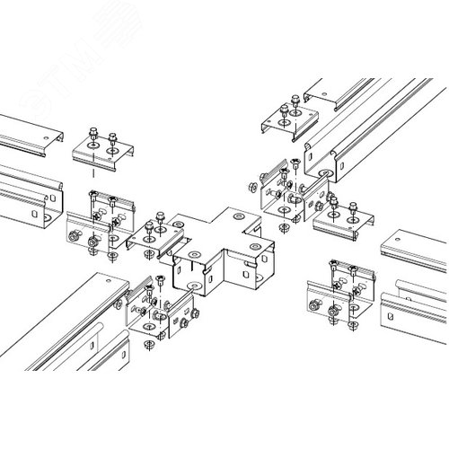 Ответвитель Х-образный горизонтальный глухой 050х50 - фото 2