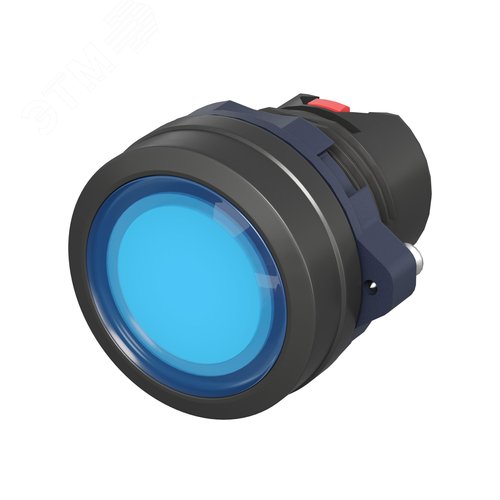 Головка кнопки плоская прозрачная без фиксации, синяя - фото 1