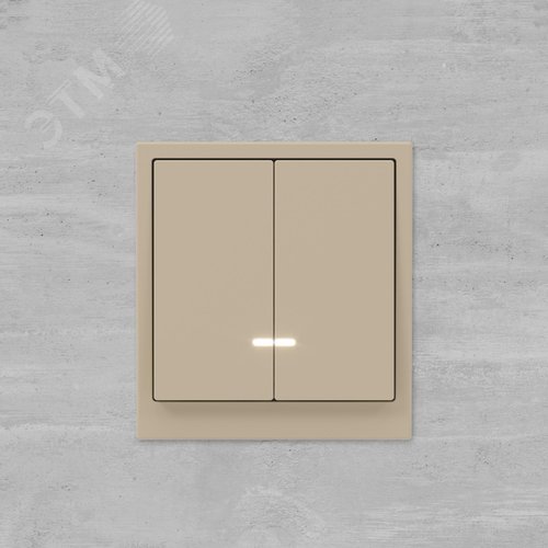 Переключатель двухклавишный с подсветкой, KANT, ванильный марципан - фото 8