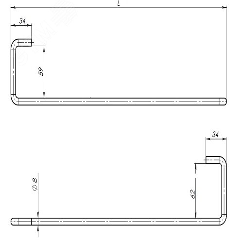 Скоба подвеса лотка 50х50 мм 350 мм 8 мм - фото 2