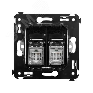 Avanti Розетка RJ-45 в стену, кат.6 двойная экранированная, ''Черный квадрат'' - фото 3