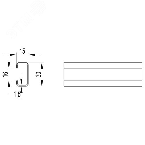 DIN-рейка с насечкой С1 30х15х16мм - фото 2