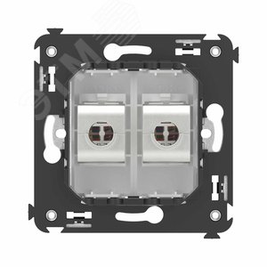 Avanti Компьютерная розетка RJ-45 без шторки в стену, кат.6 двойная экранированная,  Белое облако - фото 4