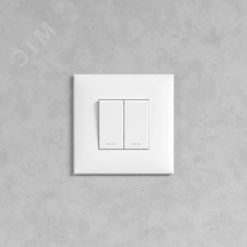 Avanti Выключатель двухклавишный в стену, Белое   облако - фото 5