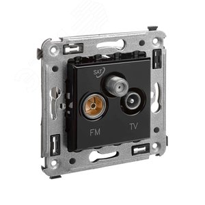 Avanti Розетка TV-FM-SAT в стену,  Черный квадрат - фото 2