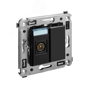 Avanti Розетка TV в стену, оконечная, ''Черный квадрат'' - фото 2