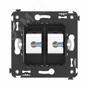 Avanti Компьютерная розетка RJ-45 без шторки в стену, кат.6 двойная,  Черный матовый - фото 4