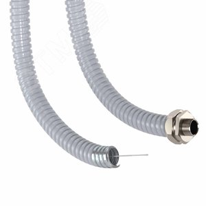 Металлорукав DN 35мм в герметичной ПВХ изоляции,  Dвн 35,0 мм, Dнар 41,0, с протяжкой, 25 м, цвет   серый - фото 2