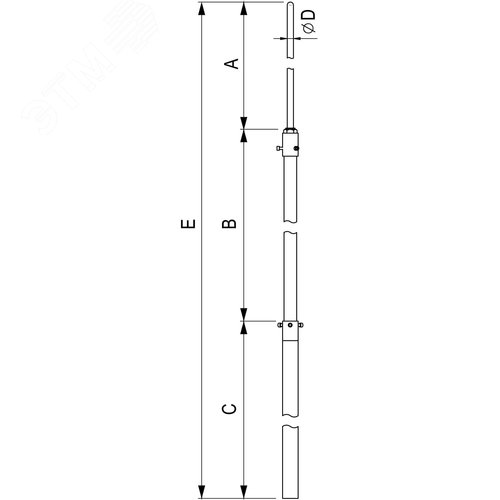 Мачта изолированная молниеприемная 5м - фото 2