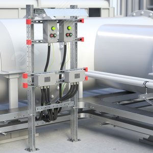 Комплект монтажных профилей на раму для крепления 1 оболочки с видом защиты Ex d, горячеоцинкованный, длина 900мм - фото 1