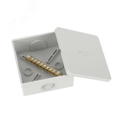 Изображение товара Коробка уравнивания потенциалов, 8 зажимов, 6 вводов, 20 мм, 80х80х40 мм, IP44 (шт)