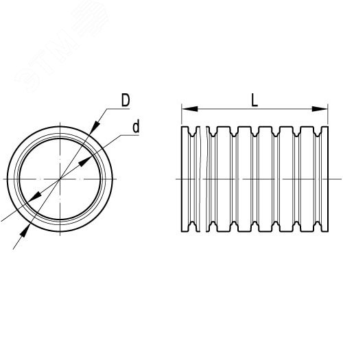 Труба гофрированная DN10мм ПВ-0 Dвн 9.7мм Dнар 13.0мм без протяжки темно-серая полиамид - фото 5