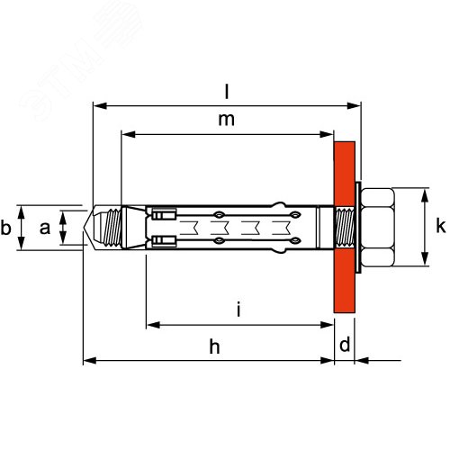 Анкер усиленный с болтом М6 - фото 2
