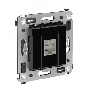 Avanti Компьютерная розетка RJ-45 без шторки в стену, кат.5e одинарная экранированная,  Черный квадрат - фото 2