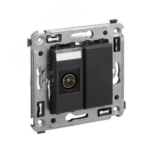 Avanti Розетка TV одиночная в стену, , Черный матовый - фото 2