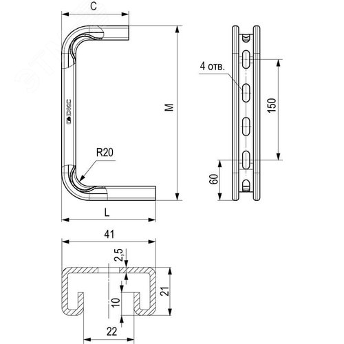 Трансформатор тока CT165 1000A, класс 0.2S, 10ВА - фото 2