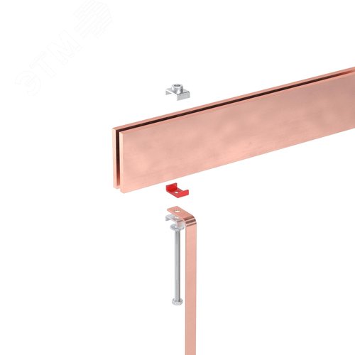 Скоба медная 25 мм, 2 шины на фазу - фото 2