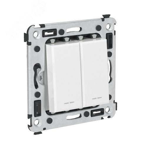 Avanti Переключатель двухклавишный в стену, ''Белое облако'' - фото 2