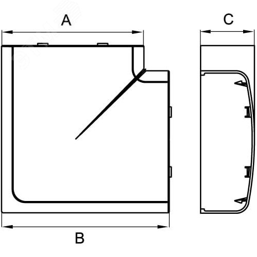 Угол плоский Г-образный 90х50 с разделителем IN-Liner FRONT - фото 4