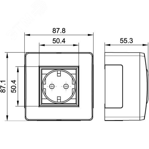 Коробка для миниканалов с силовой розеткой - фото 4